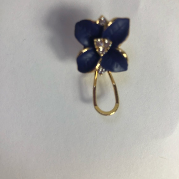 Fashion Elegant Woman Blue Camellia Earrings. NEW - Picture 2 of 6